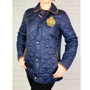 Polo by Ralph Lauren quilted Navy riding jacket.